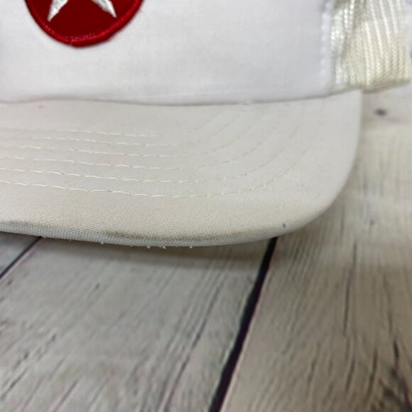 Vintage Texaco Trucker Hat Mesh Cap Snapback White Patch Oilfield - CRACKED BILL - Picture 8 of 12